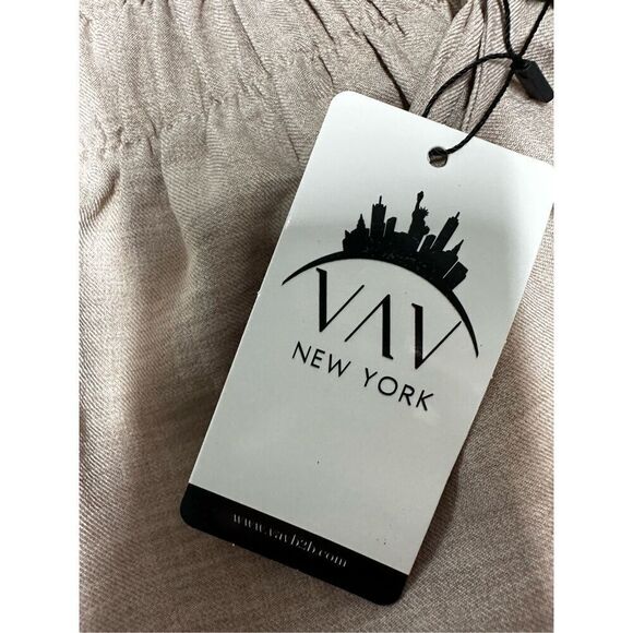 NWT VAV New York WIDE LEG PANTS WITH ELASTIC WAIST one Size Tan See Description - Picture 11 of 15